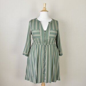 Torrid Stripe Mini Challis High-Low Shirt Dress - 1